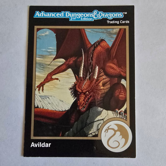 AD&D 2E Trading Card — Avildar, Red Dragon (#340) — Gold Border Series (1992)