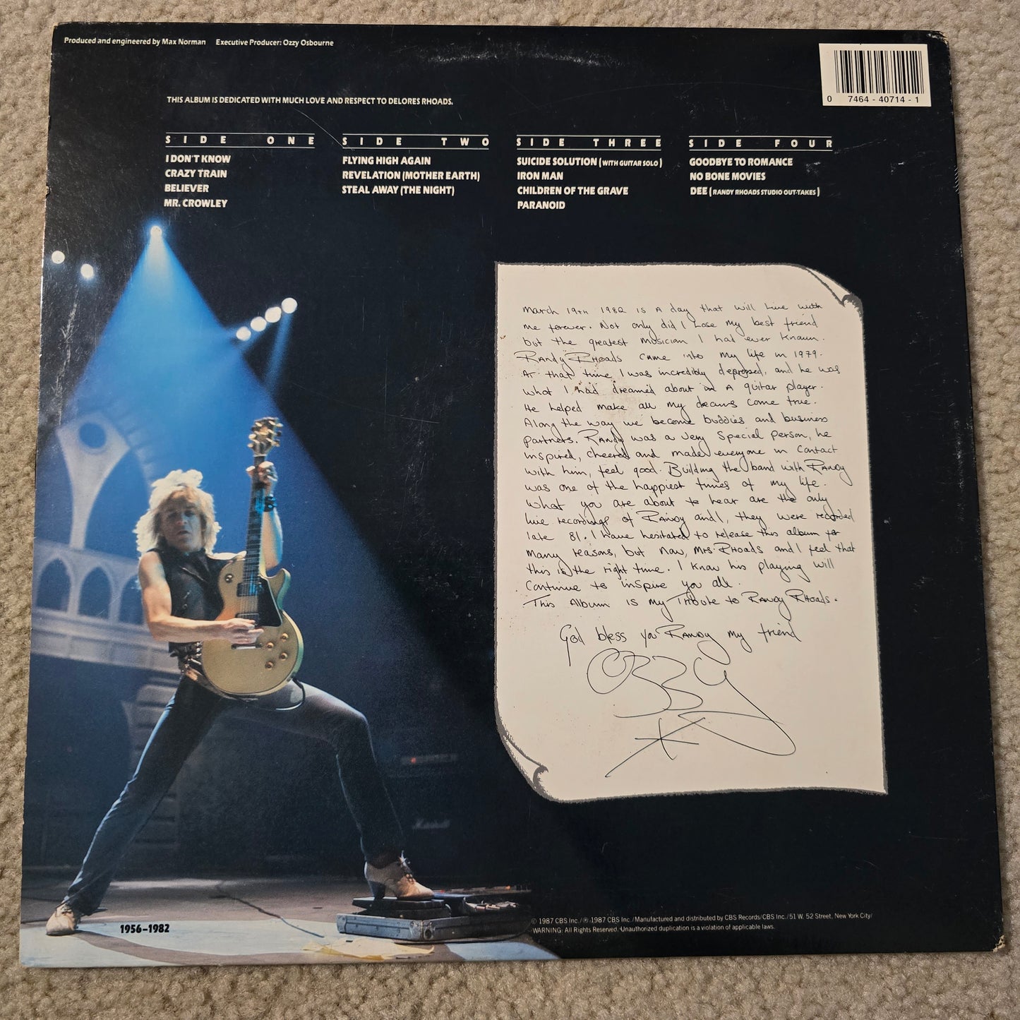 Ozzy Osbourne – Tribute (1987 US 2×LP) Masterdisk TD Early Press | VG | Play-Tested