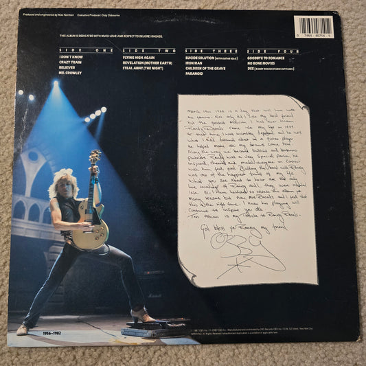 Ozzy Osbourne – Tribute (1987 US 2×LP) Masterdisk TD Early Press | VG | Play-Tested