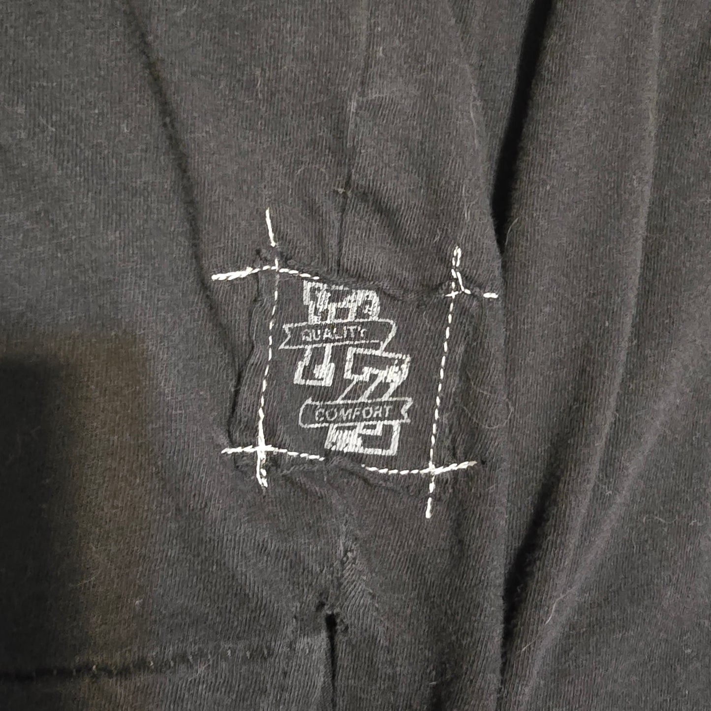 Point Zero Henley T-Shirt Skull Bird Graphic Black Vintage Wash Medium