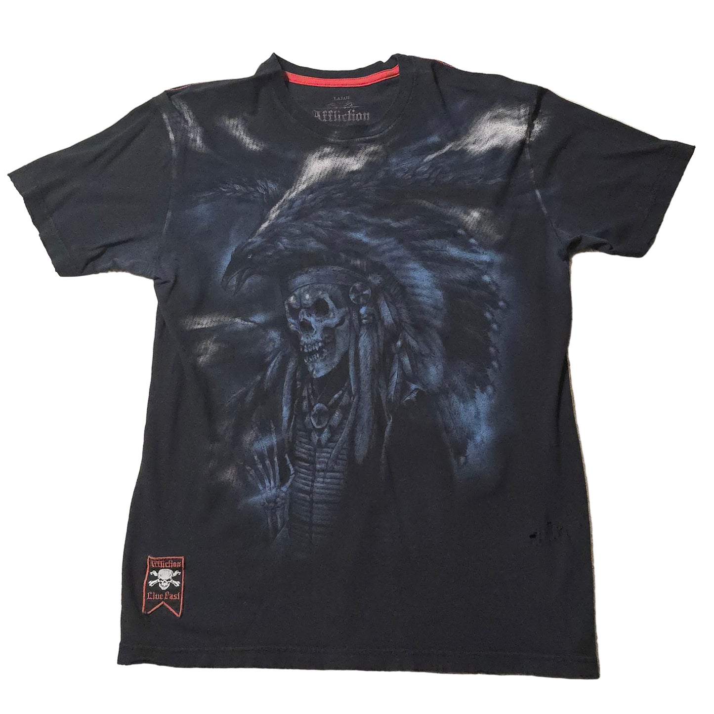 Affliction Red Label Skull Chief Tee – Limited Edition – Men’s Large