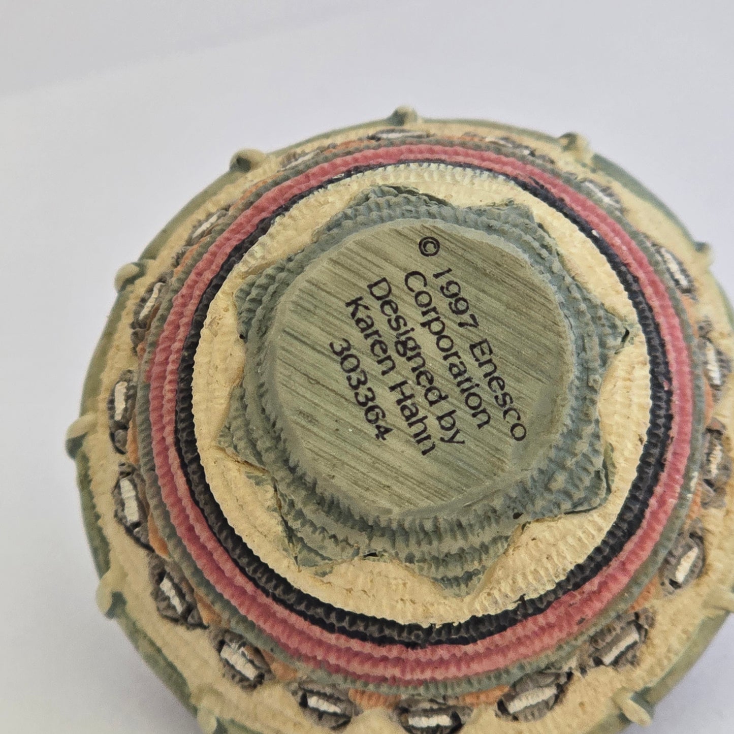 1997 Friends of the Feather – Girl With Flower Basket in Woven Pot – Enesco – Karen Hahn