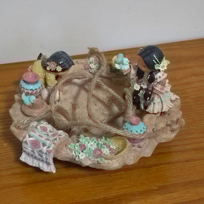 1997 Enesco Friends of the Feather Hanging Bowl Figurine by Karen Hahn