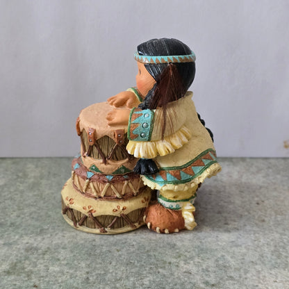 Enesco Friends of the Feather – “Three Tom-Tom-Toms” – 1997 Figurine (#326410)