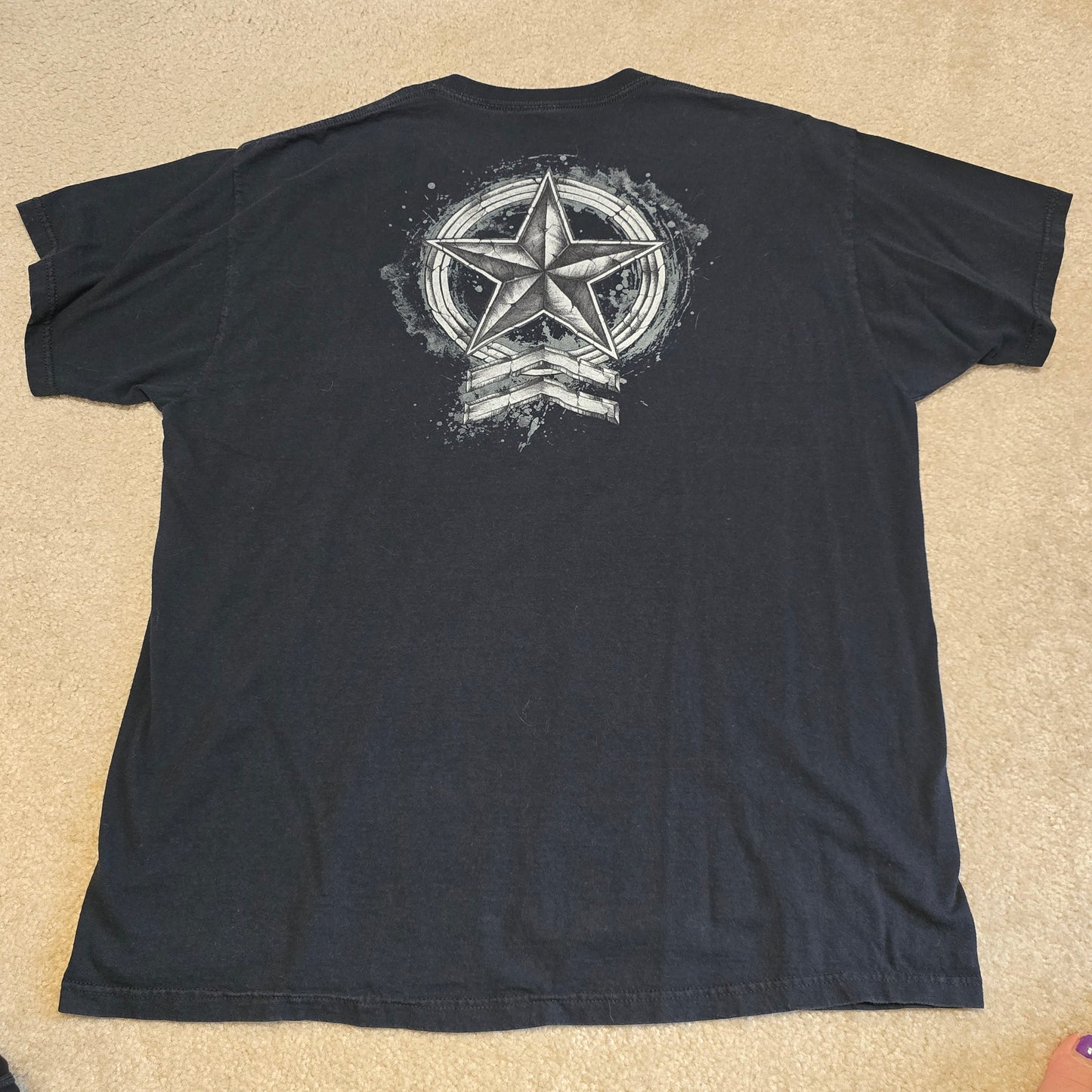 Sinister Brand Skull Wings Crossbones Star Graphic T-Shirt Black XL Biker Tee