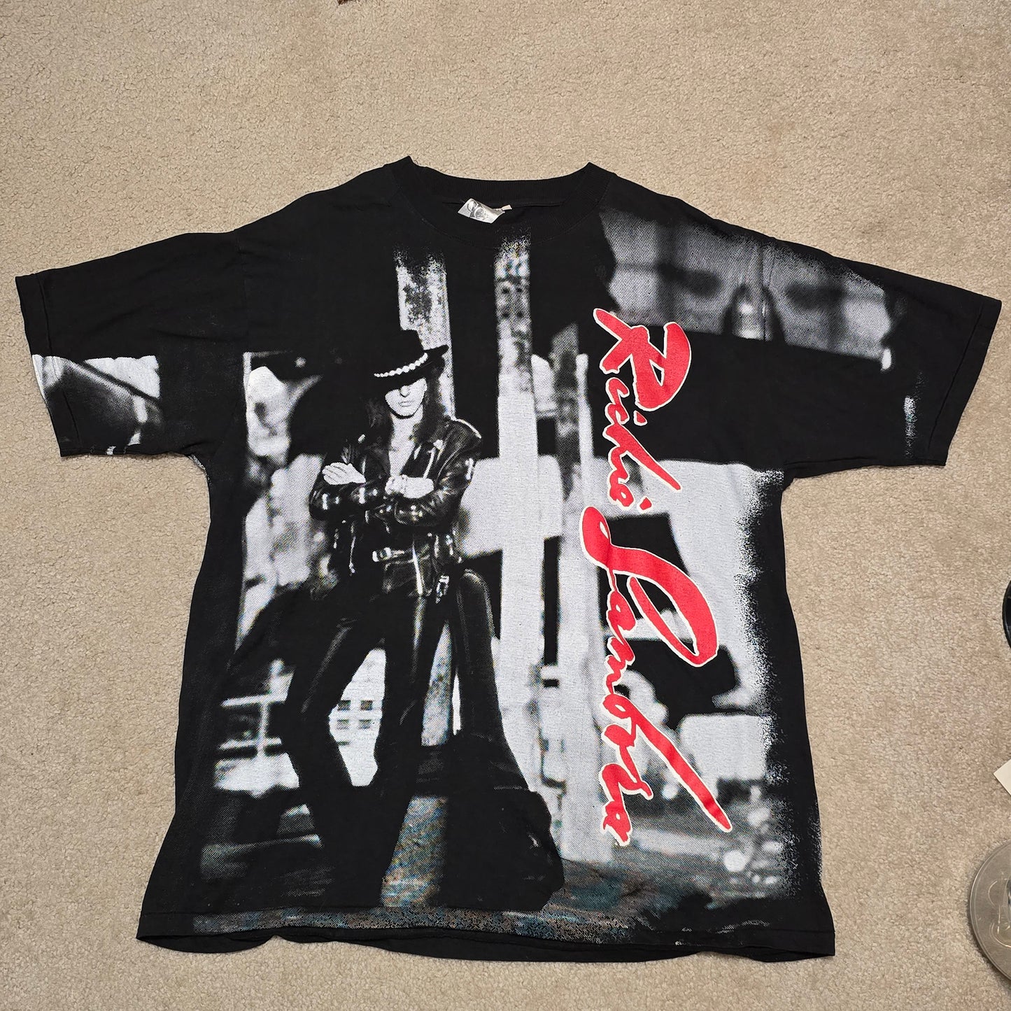 Vintage 1991 Richie Sambora Stranger in This Town T-Shirt Made in France XL