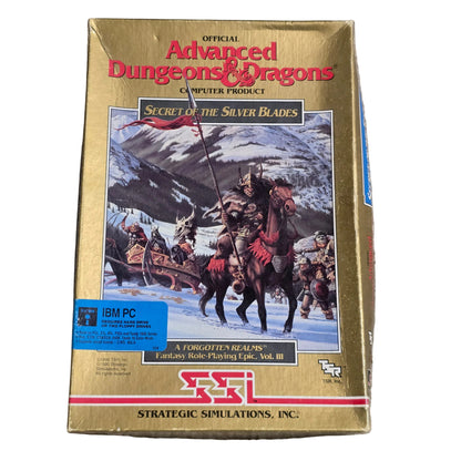 Vintage AD&D Secret of the Silver Blades – IBM PC Big Box SSI Gold Box RPG