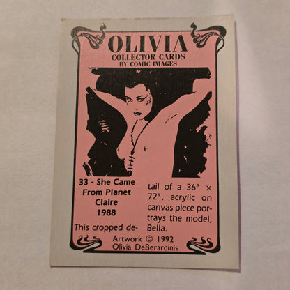 Olivia DeBerardinis “She Came From Planet Claire” #33 (1988) Vintage Collector Card
