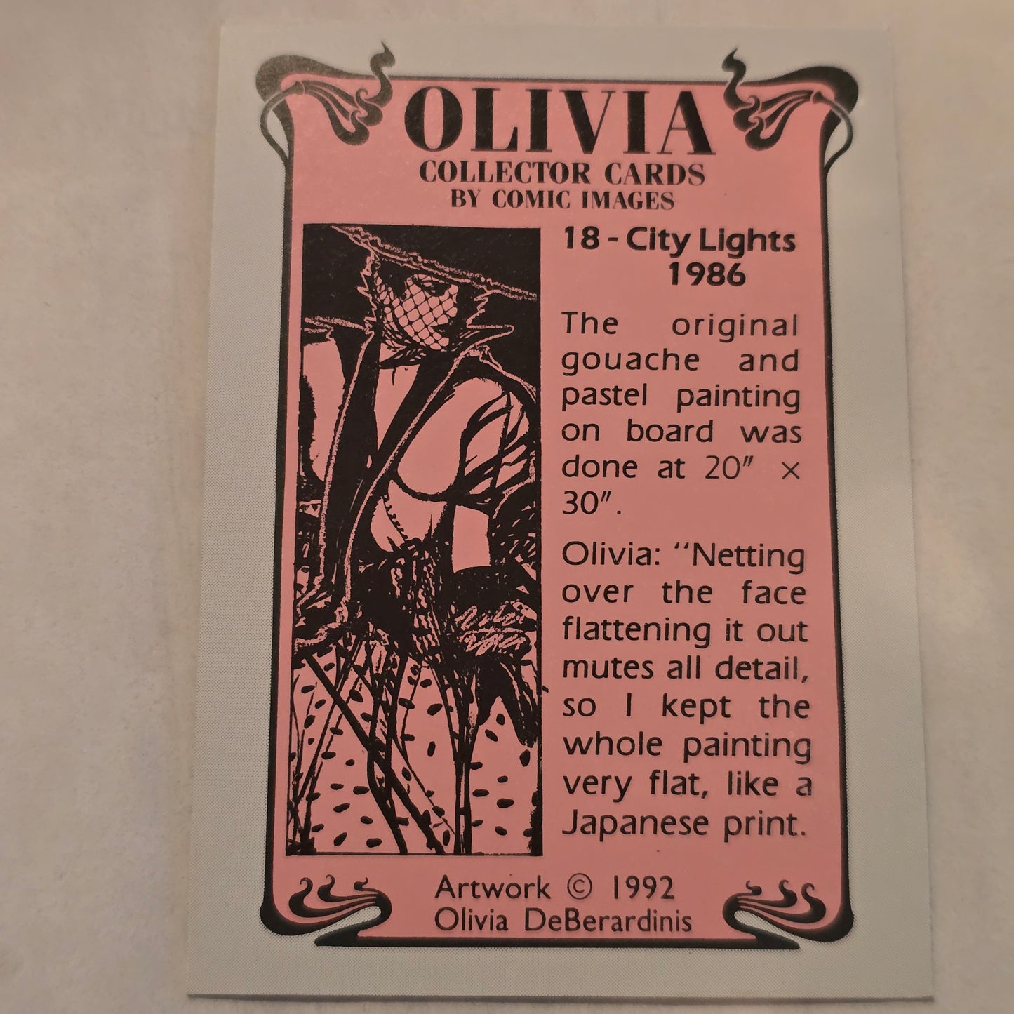 Olivia De Berardinis “City Lights” Collector Card #18 (1986 Art, 1992)