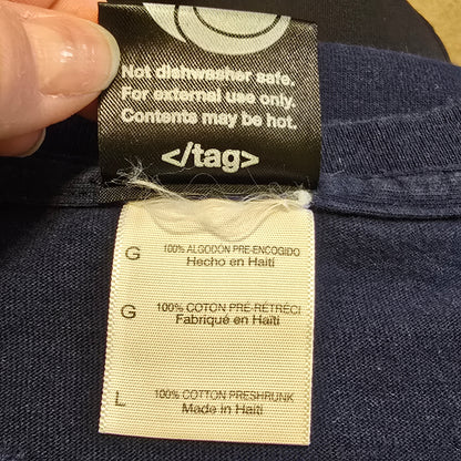 ThinkGeek Caffeine Molecule T-Shirt Navy Blue Large