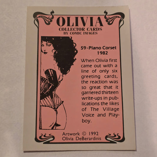 Olivia DeBerardinis “Plano Corset” #59 (1982) Vintage Collector Trading Card