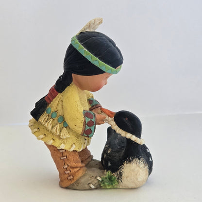 1998 Friends of the Feather Figurine – Girl With Goose – Enesco