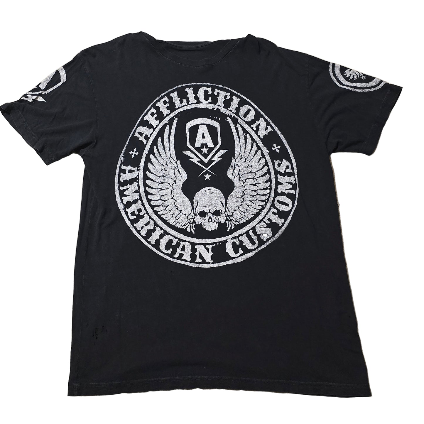 Affliction American Customs Tee Skull Wings Graphic – Men’s Large