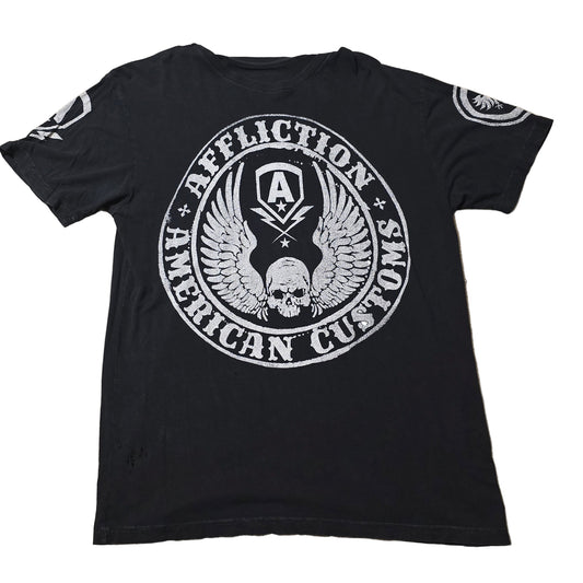 Affliction American Customs Tee Skull Wings Graphic – Men’s Large