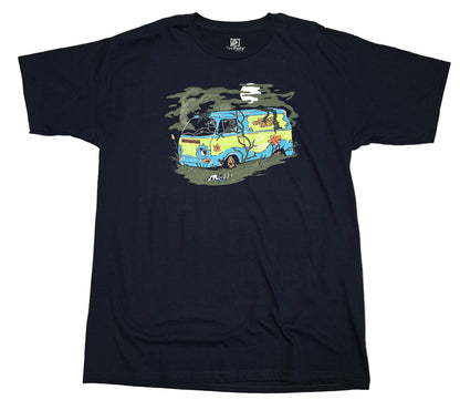 TeeFury Glow in the Dark Haunted Mystery Machine Parody Shirt Black L