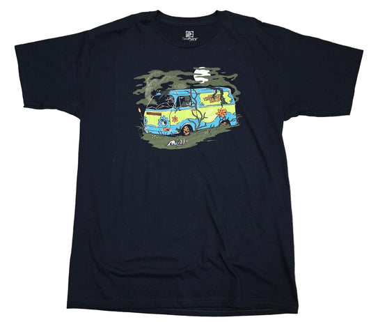 TeeFury Glow in the Dark Haunted Mystery Machine Parody Shirt Black L