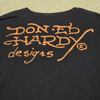 Ed Hardy by Christian Audigier “Live Fast Love Hard Die Young” Skull Long Sleeve Shirt – Size L