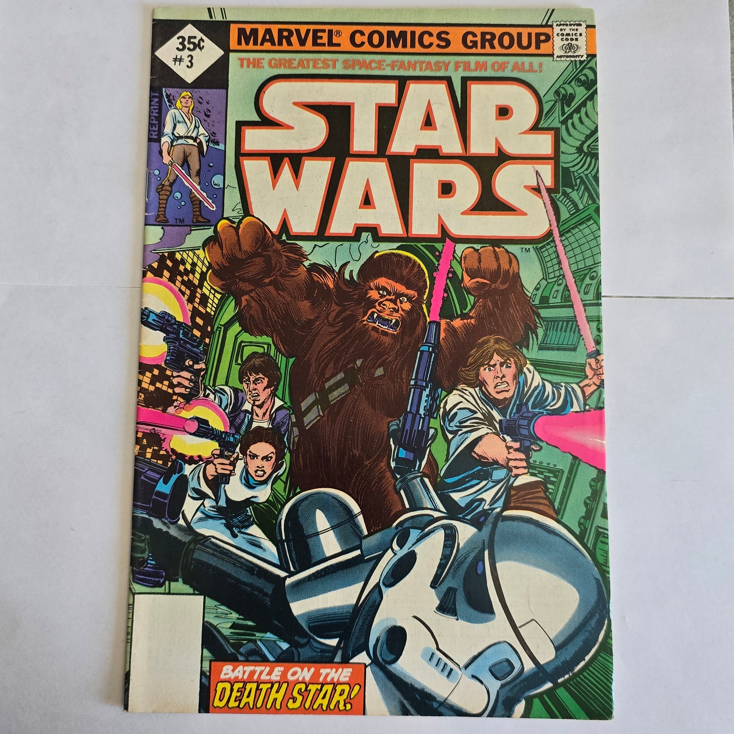 Star Wars #3 (1977) Marvel Comics | REPRINT | Death Star Battle Cover | VG/FN