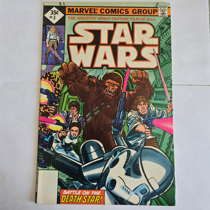 Star Wars #3 (1977) Marvel Comics | REPRINT | Death Star Battle Cover | VG/FN