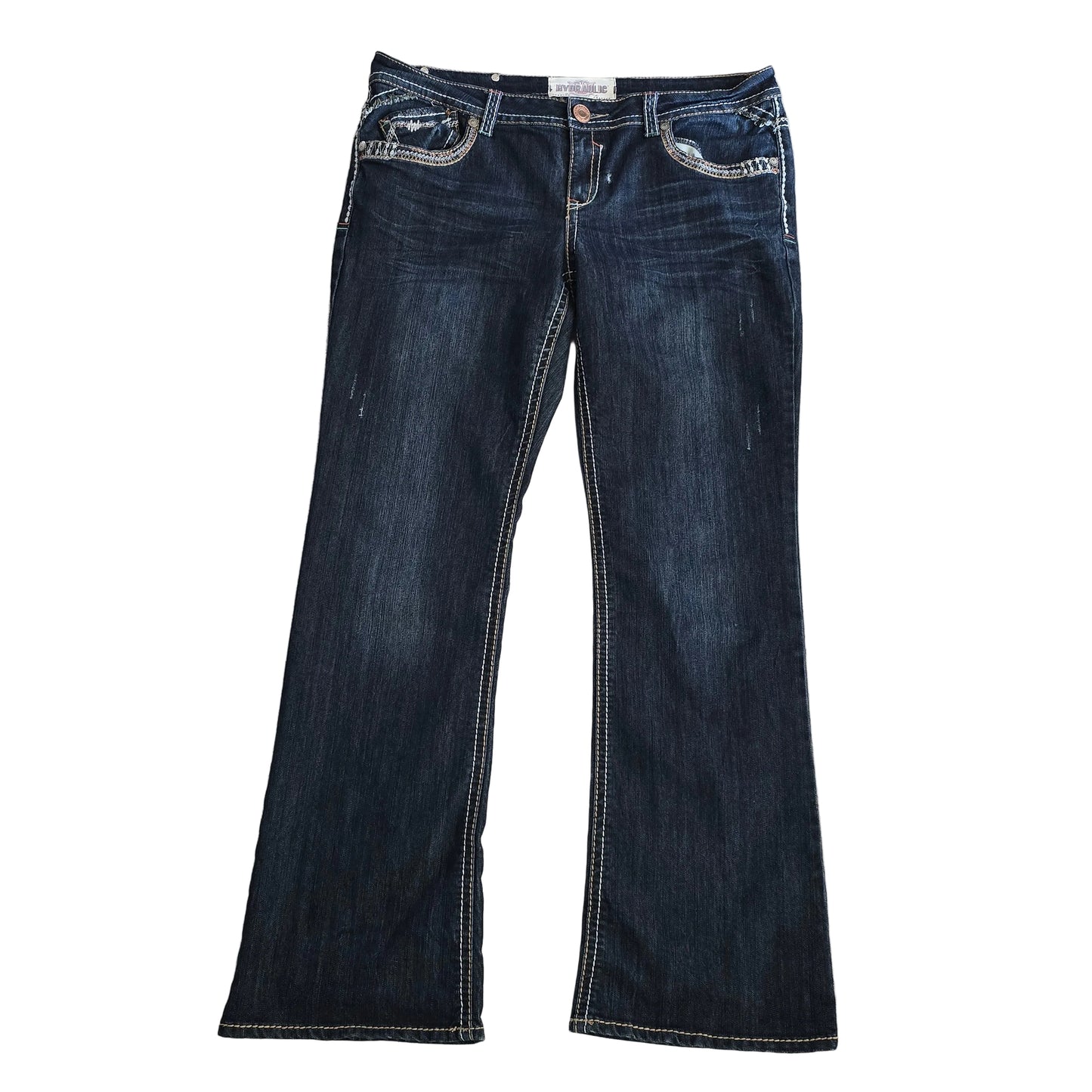 Hydraulic Jeans Size 16 Dark Wash Bootcut Y2K Embroidered