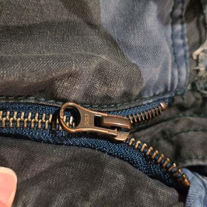 Jet Lag Camo Cargo Jeans – Blue/Gray Military Style Pants