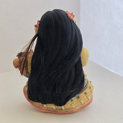 1998 Friends of the Feather – Girl with Flowers Figurine – Enesco – Karen Hahn – 477605