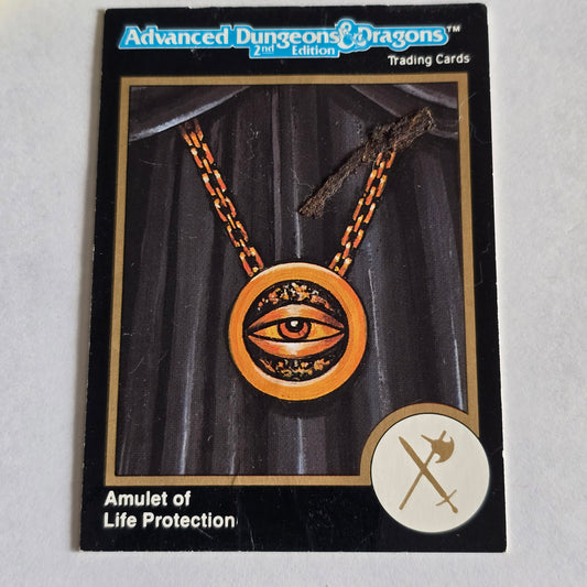 AD&D 2E “Amulet of Life Protection” R1 Rare Trading Card (1991 TSR)