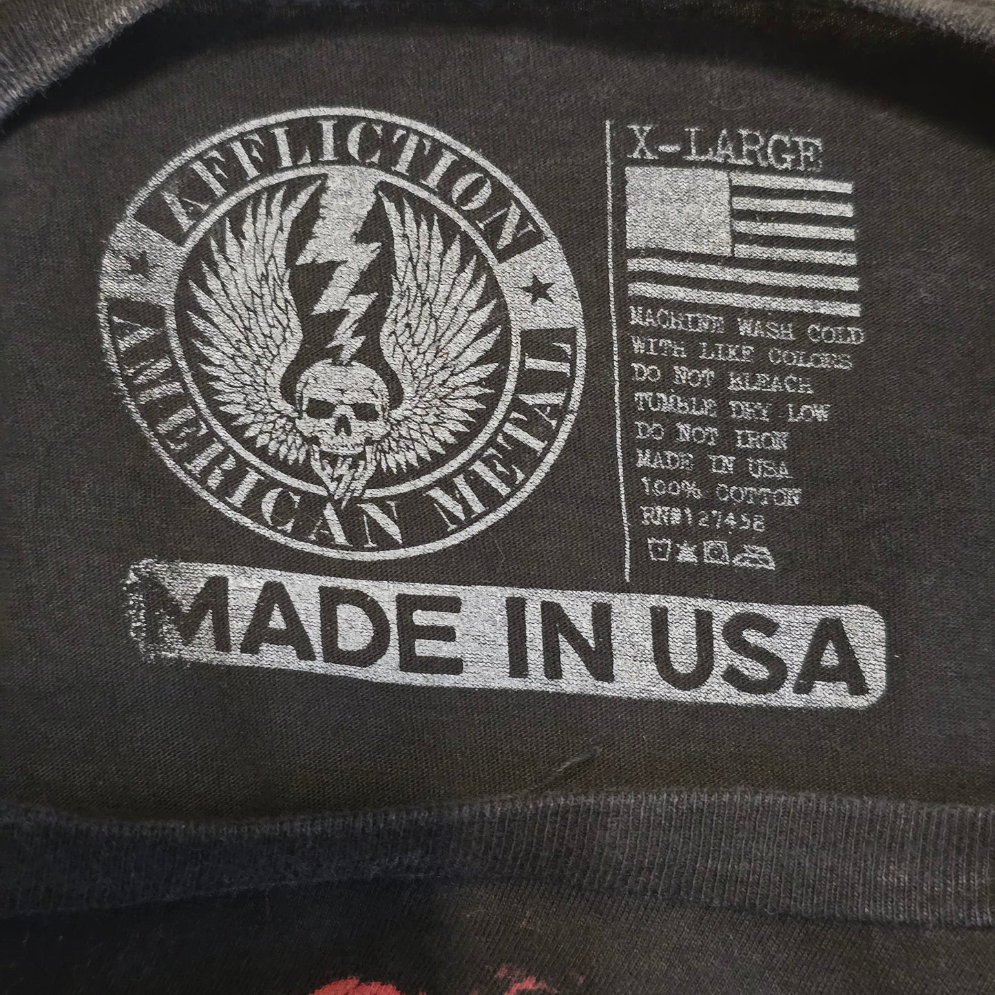 Affliction Hellyeah Blood for Blood Skull Graphic Tee Black Size XL USA Made