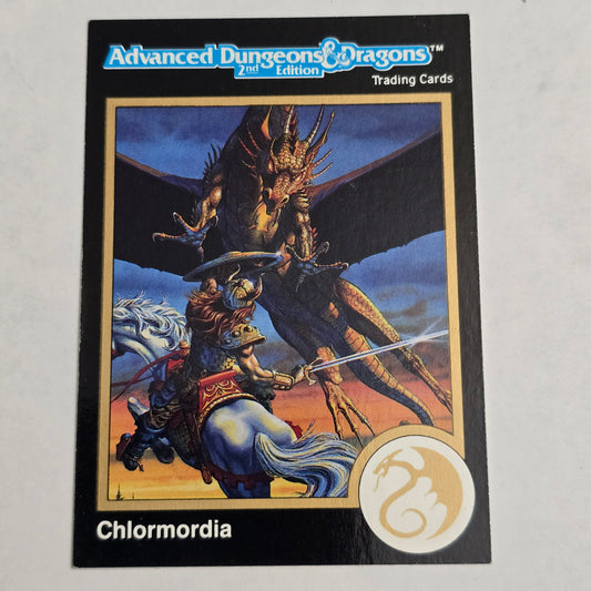 AD&D 2E Trading Card — Chlormordia, Green Dragon (#24) — Gold Border (1992)