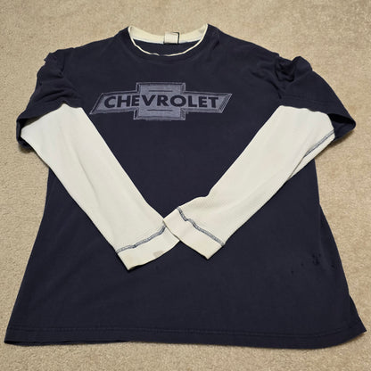 Chevrolet Layered Long Sleeve Thermal Shirt by Hybrid Tees – Distressed Condition