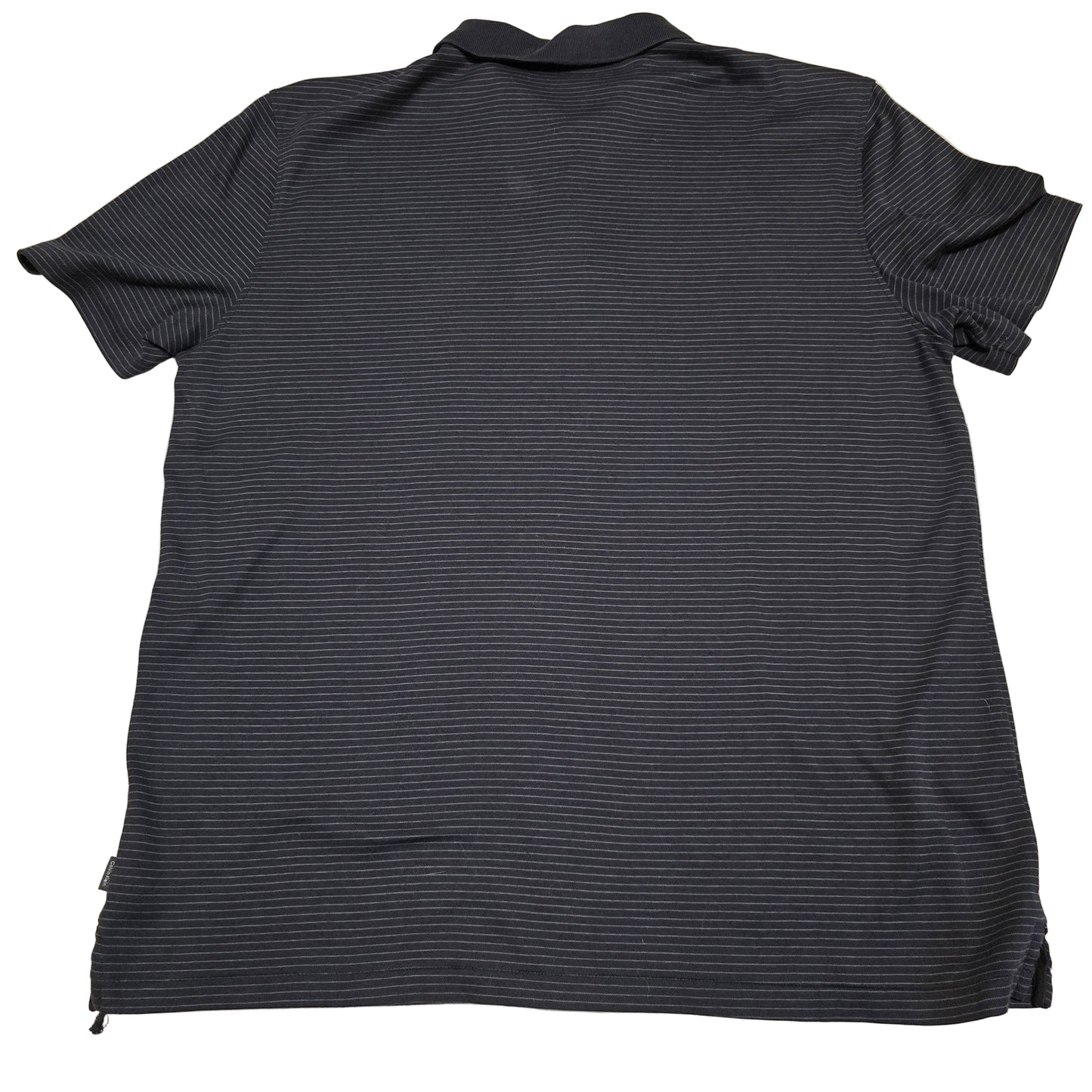 Calvin Klein Black Gray Pinstripe Polo Shirt Size XL Classic Fit Casual