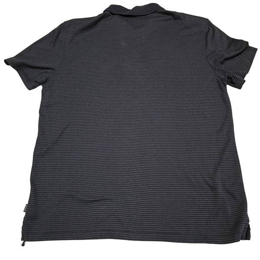 Calvin Klein Black Gray Pinstripe Polo Shirt Size XL Classic Fit Casual