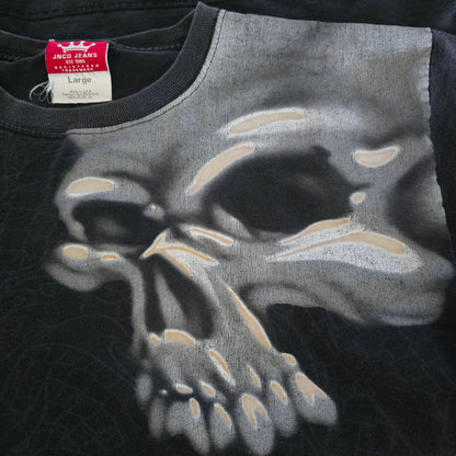 Vintage JNCO Jeans Skull Graphic Tee Made USA Y2K Streetwear Shirt