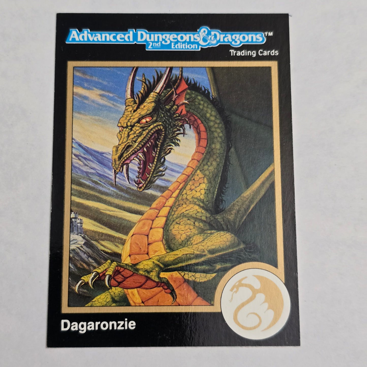 AD&D 2E Trading Card — Dagaronzie, Green Dragon (#25) — Gold Border (1992)