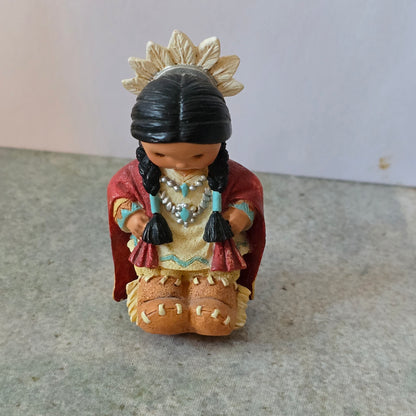Enesco Friends of the Feather – Kneeling Prayer Girl – late 1990s Figurine
