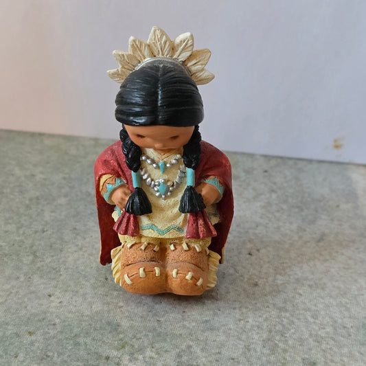 Enesco Friends of the Feather – Kneeling Prayer Girl – late 1990s Figurine