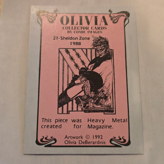 Olivia De Berardinis Sheldon Zone #21 Collector Card (1988/1992)
