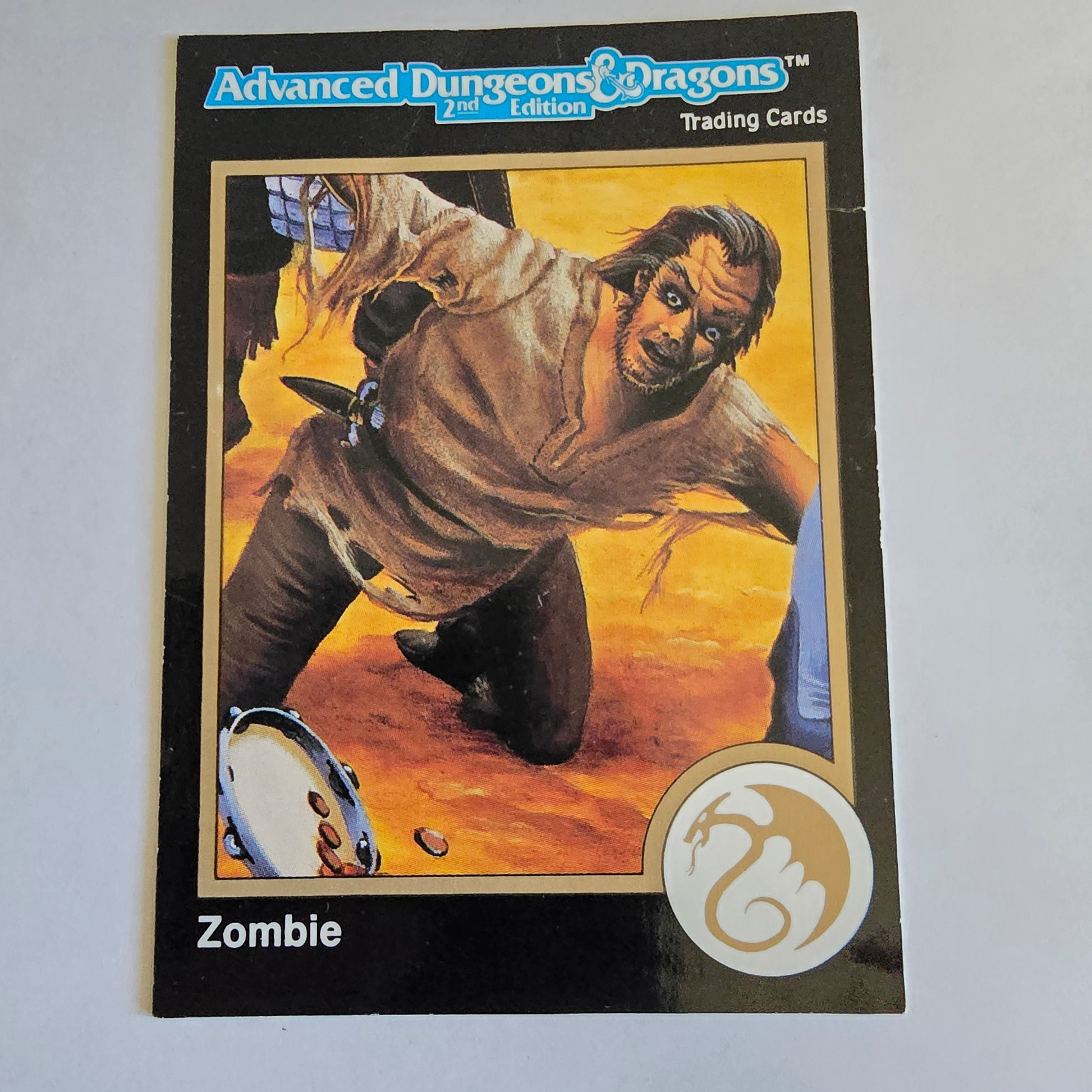 Trading card featuring a zombie from Dungeons & Dragons on a white background