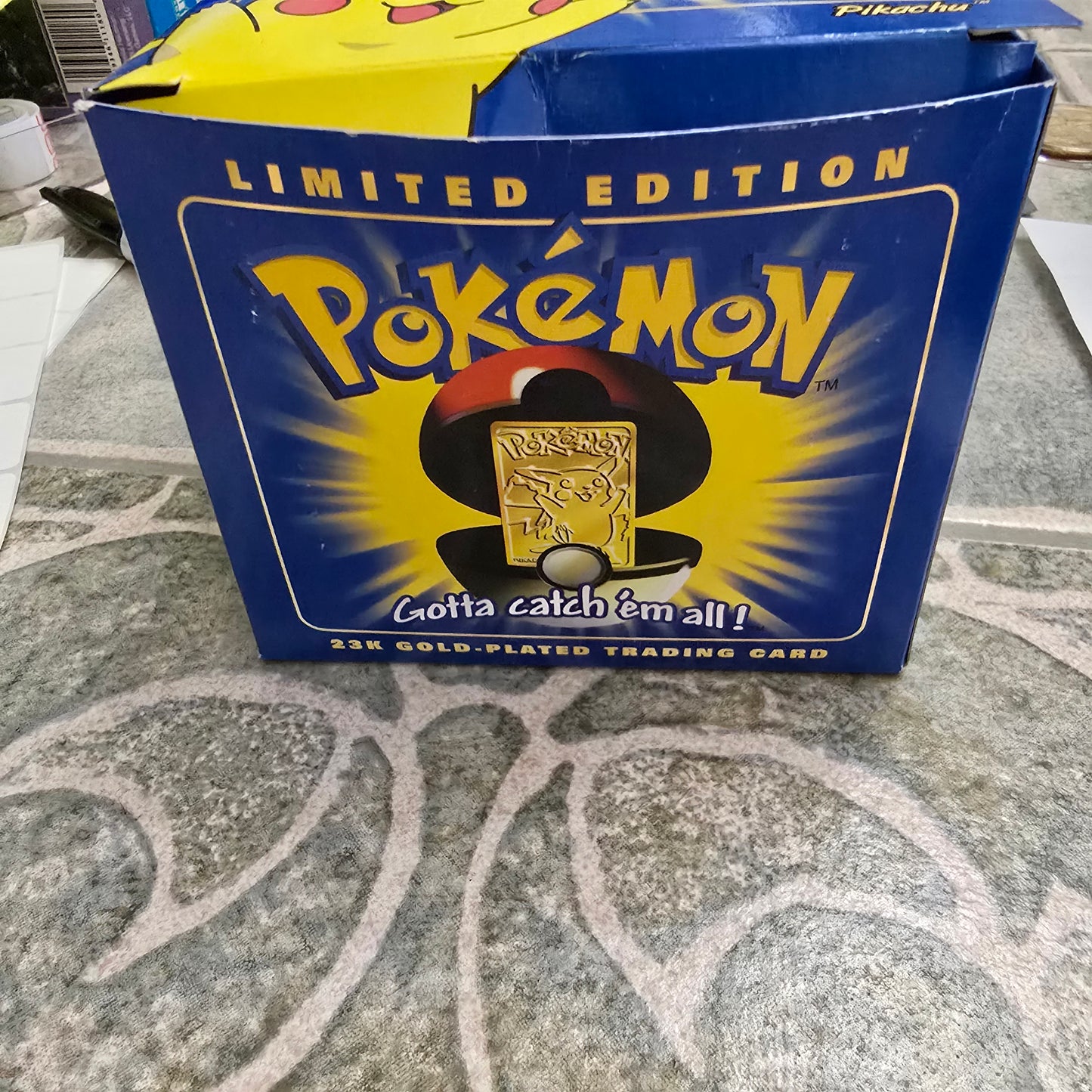 Pokemon 23K Gold Plated Pikachu Card Pokeball 1999 Limited Edition Sealed