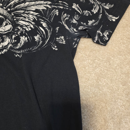 Xtreme Couture Double Skull Wing Graphic T-Shirt Black Size L Made in USA