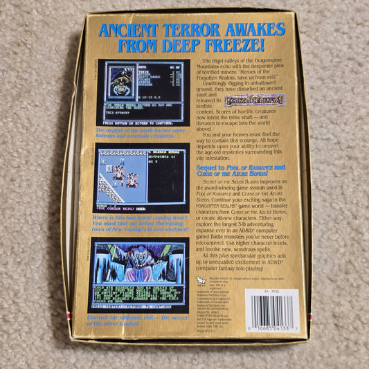 Vintage AD&D Secret of the Silver Blades – IBM PC Big Box SSI Gold Box RPG