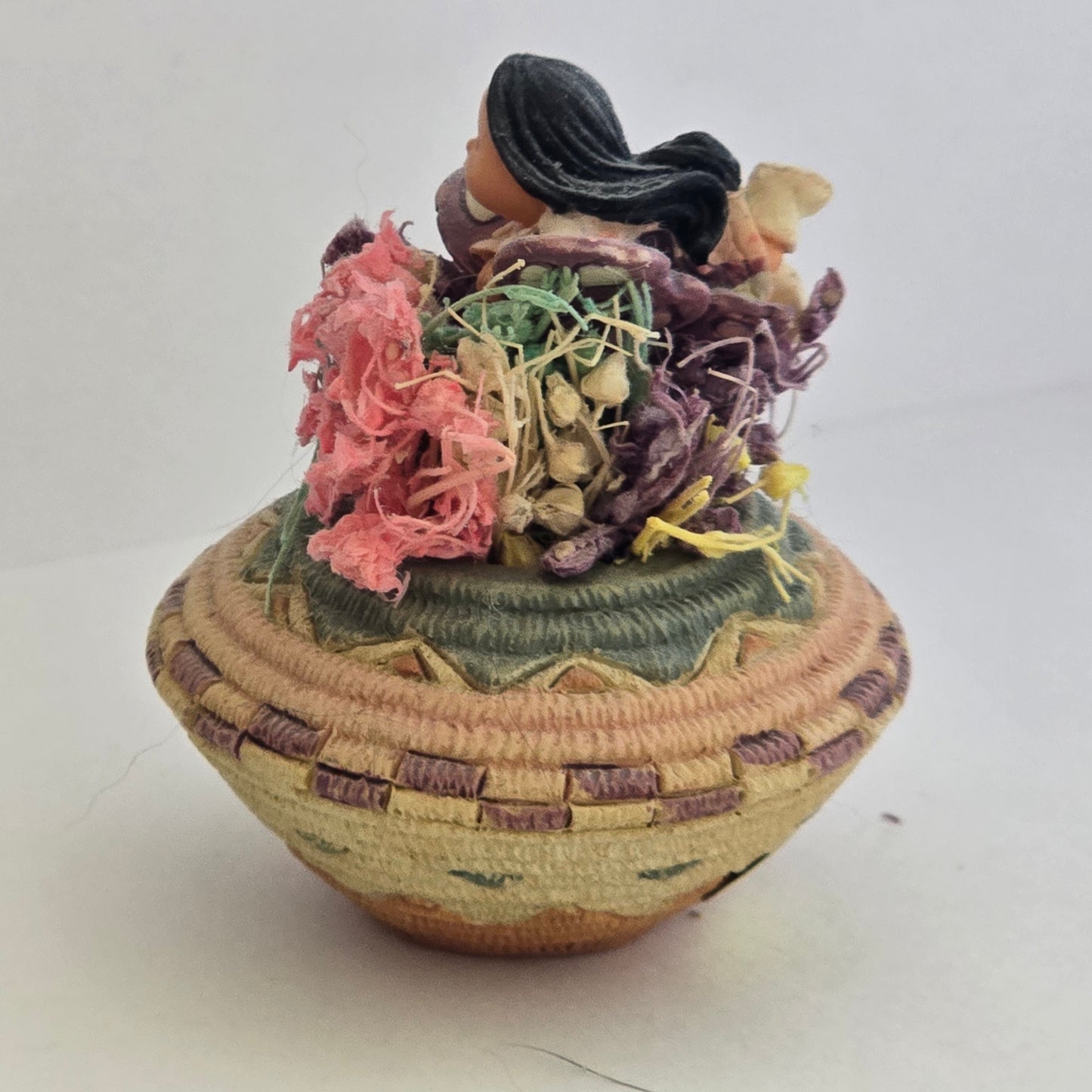 1997 Enesco Friends of the Feather Mini Basket Figurine 303364 Karen Hahn
