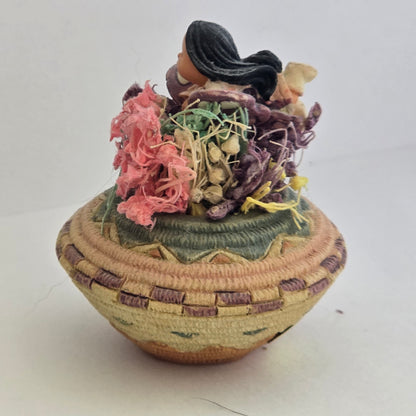 1997 Enesco Friends of the Feather Mini Basket Figurine 303364 Karen Hahn