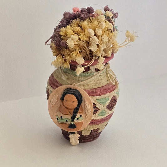 1997 Enesco Friends of the Feather Vase Figurine 303364 by Karen Hahn