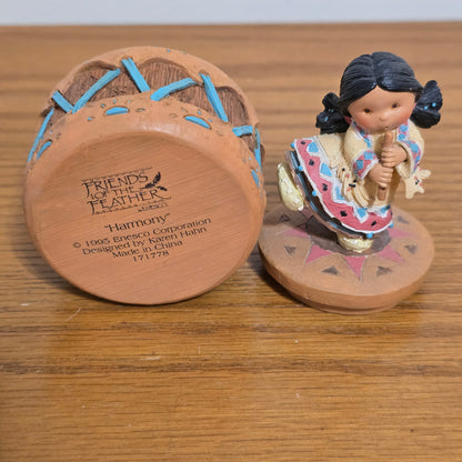 1995 Enesco Friends of the Feather “Harmony” Drum Figurine Set