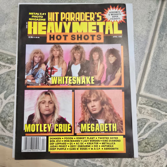 Vintage Hit Parader Heavy Metal Hot Shots April 1988 Whitesnake Megadeth Motley Crue