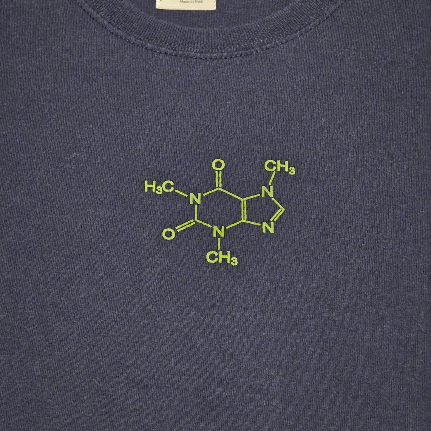 ThinkGeek Caffeine Molecule T-Shirt Navy Blue Large