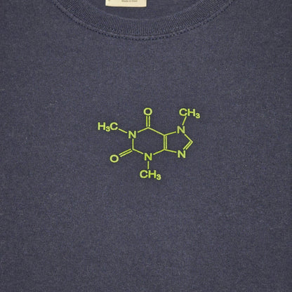 ThinkGeek Caffeine Molecule T-Shirt Navy Blue Large