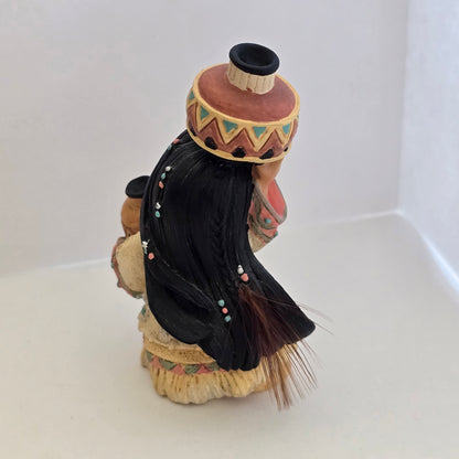 1998 Friends of the Feather Figurine – Girl Carrying Painted Pots – Enesco