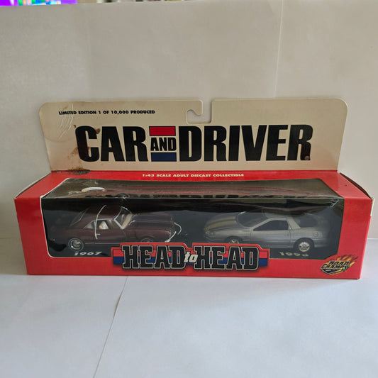 Road Champs Car and Driver 1:43 Head to Head 1967 & 1998 Set Damaged Box